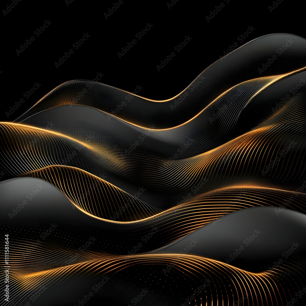 Abstract 3D Gold Wave Background Abstract 3D Gold Wave Background