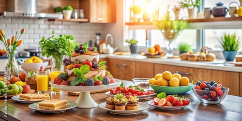 Delicious Dishes, Fruits, Desserts: Kitchen Interior Photography