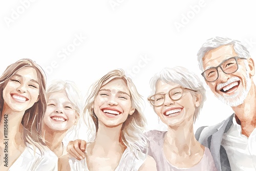 Diverse Group of Smiling Individuals Embracing Happiness Together