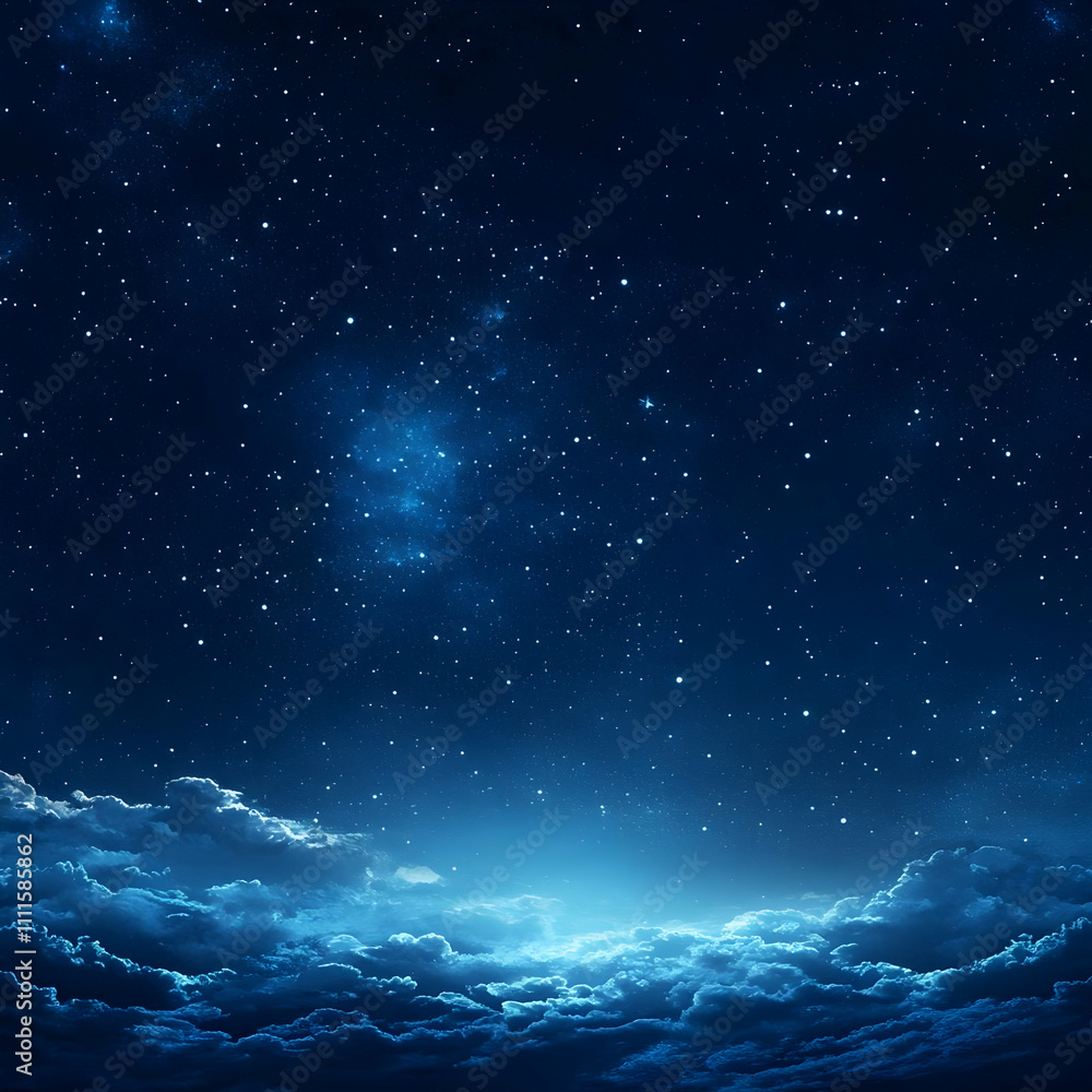 Naklejka premium Night Sky Cloudscape Illustration