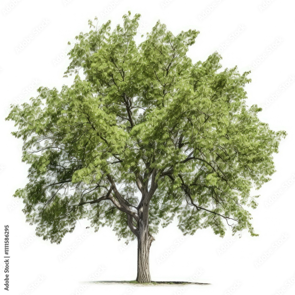 Obraz premium Lush green tree isolated on white. (5)