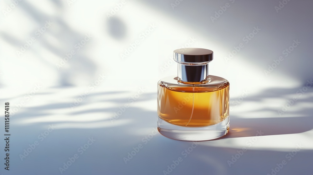 Mock-Up of Minimal Elegant Perfume Bottle. Stylish Perfumery Mock-Up of Minimal Elegant Perfume Bottle. Stylish Perfumery