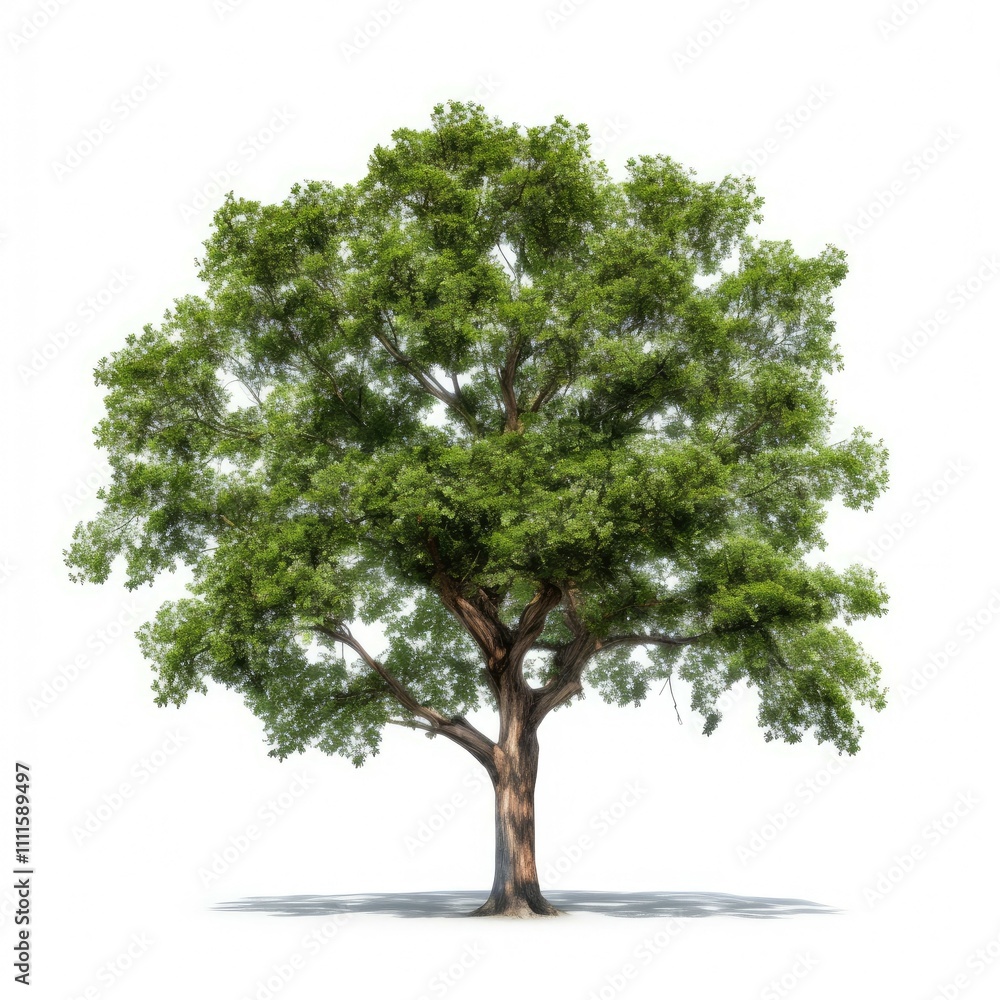 Fototapeta premium Lush green tree isolated on white. (9)
