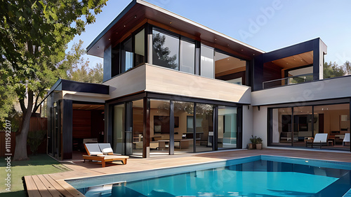 A quiet paradise Stylish living space and breathtaking serenity  Generative Ai