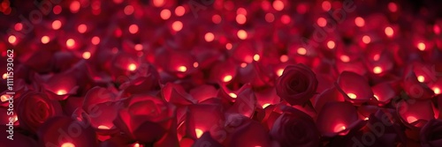 Softly glowing rose petals in the dark create an enchanting atmosphere, like a dream world, petal, mystical, dark photo