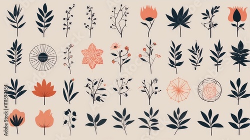 Timeless Flower Silhouettes Vector Bundle
 photo