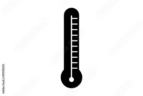 Thermometer | isolated vector silhouette illustration on white background