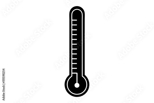 Thermometer | isolated vector silhouette illustration on white background