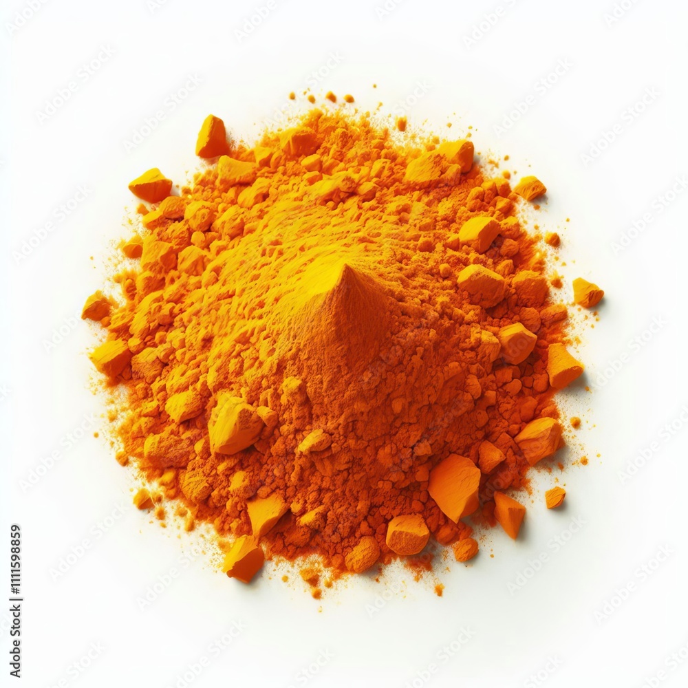 9 Turmeric Powder A bright yellow orange pile of turmeric powder 9 Turmeric Powder A bright yellow orange pile of turmeric powder