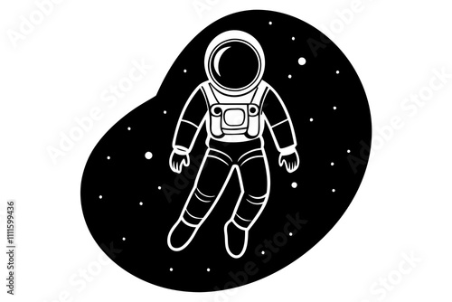 Space astronaut | isolated vector silhouette illustration on white background