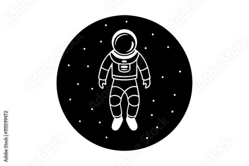 Space astronaut | isolated vector silhouette illustration on white background