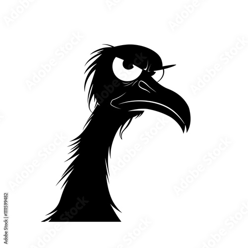 Dodo Angry silhouette vector illustration photo