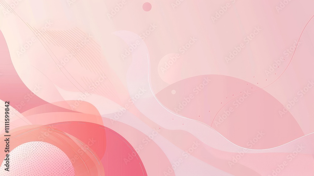 Smooth, flowing shapes and delicate lines create a soft, abstract composition in shades of pink and coral Smooth, flowing shapes and delicate lines create a soft, abstract composition in shades of pink and coral