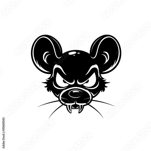 Mouse Angry silhouette vector illustration photo