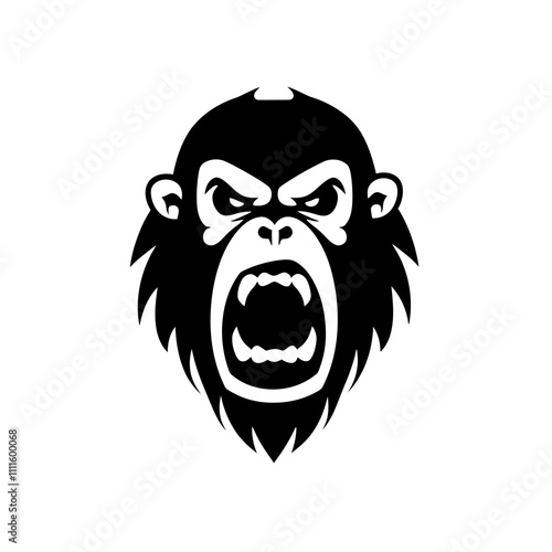 Orangutan Angry silhouette vector illustration photo