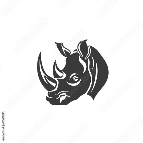 Rhinoceros Angry silhouette vector illustration