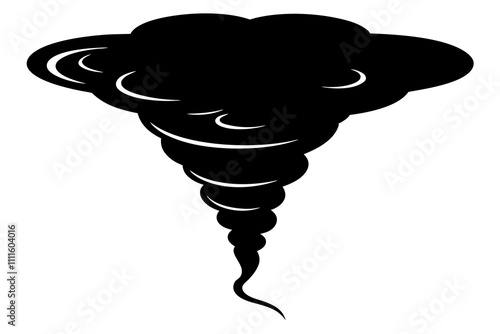 Tornado | isolated vector silhouette illustration on white background