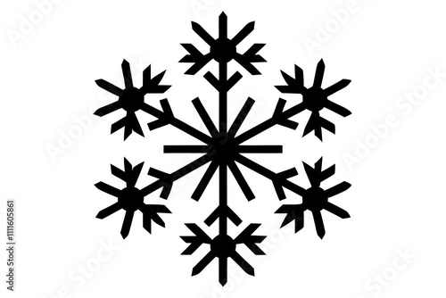 Snowflakes | isolated vector silhouette illustration on white background