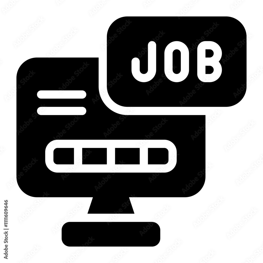 Online Job Solid Icon Online Job Solid Icon