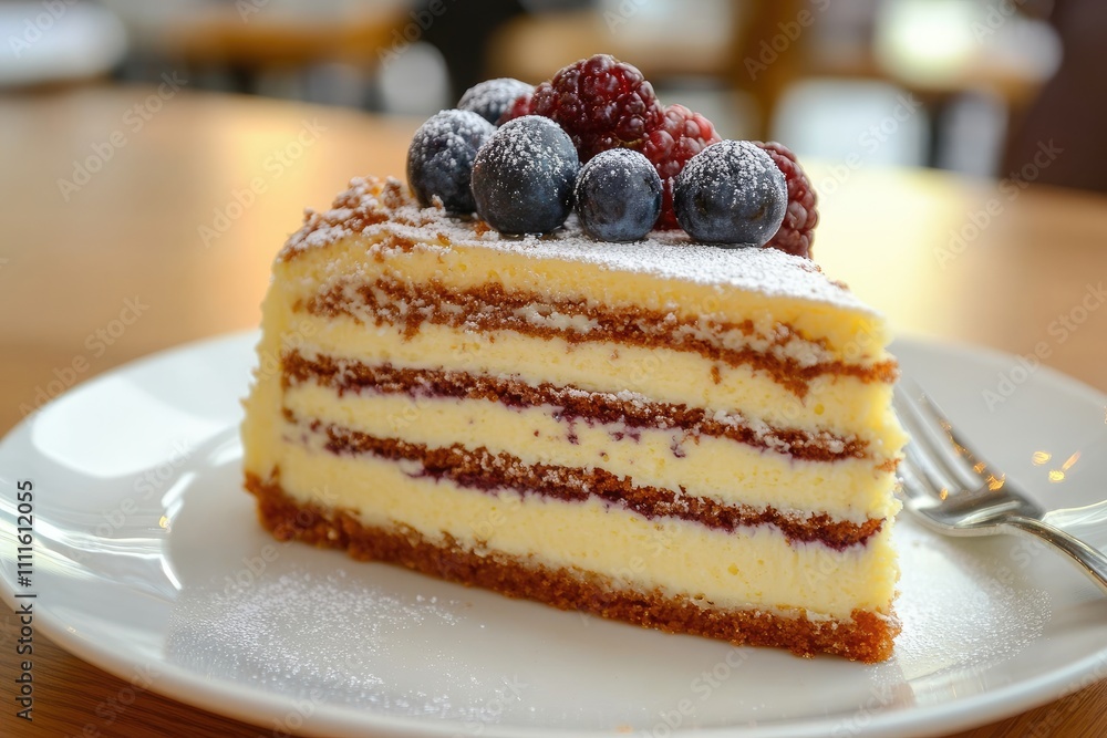 Delicious Layered Cheesecake Topped With Berries Delicious Layered Cheesecake Topped With Berries
