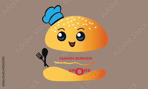 Smash burger logo design vactor 