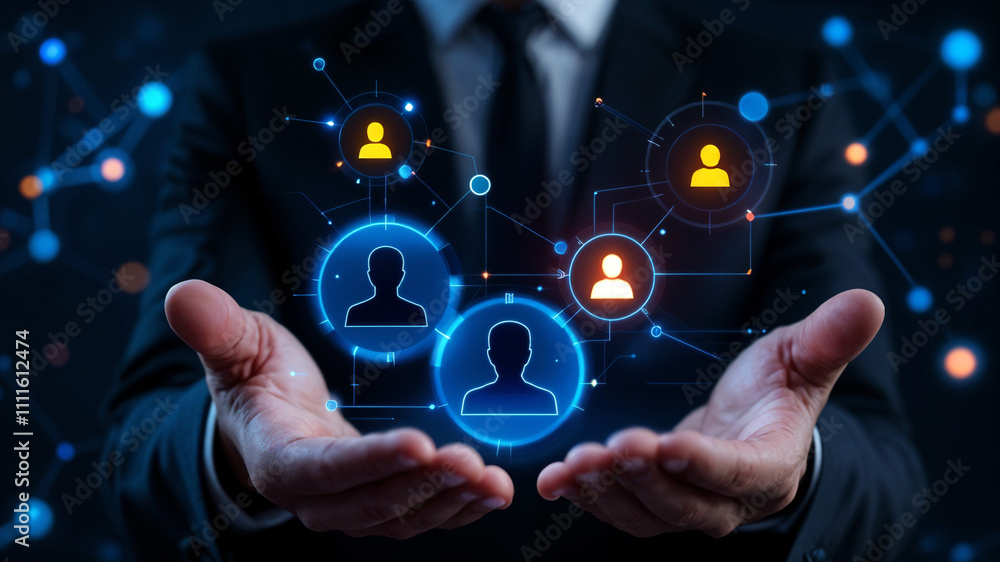 employee profile icons, hr department and recruitment concept . Generative AI employee profile icons, hr department and recruitment concept . Generative AI