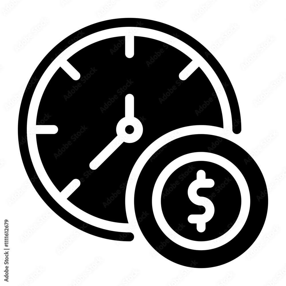 Time Management Solid Icon Time Management Solid Icon