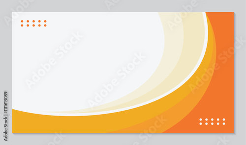Simple abstract background template orange curved shape design