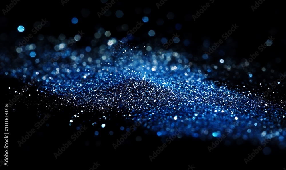shimmering metallic blue pigment dust sparkling on black abstract macro photography, Generative Ai shimmering metallic blue pigment dust sparkling on black abstract macro photography, Generative Ai