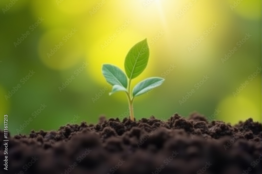 A single seedling emerges from rich soil, bathed in the warm glow of the morning sun. It symbolizes growth, new beginnings, and the potential for life. A single seedling emerges from rich soil, bathed in the warm glow of the morning sun. It symbolizes growth, new beginnings, and the potential for life.
