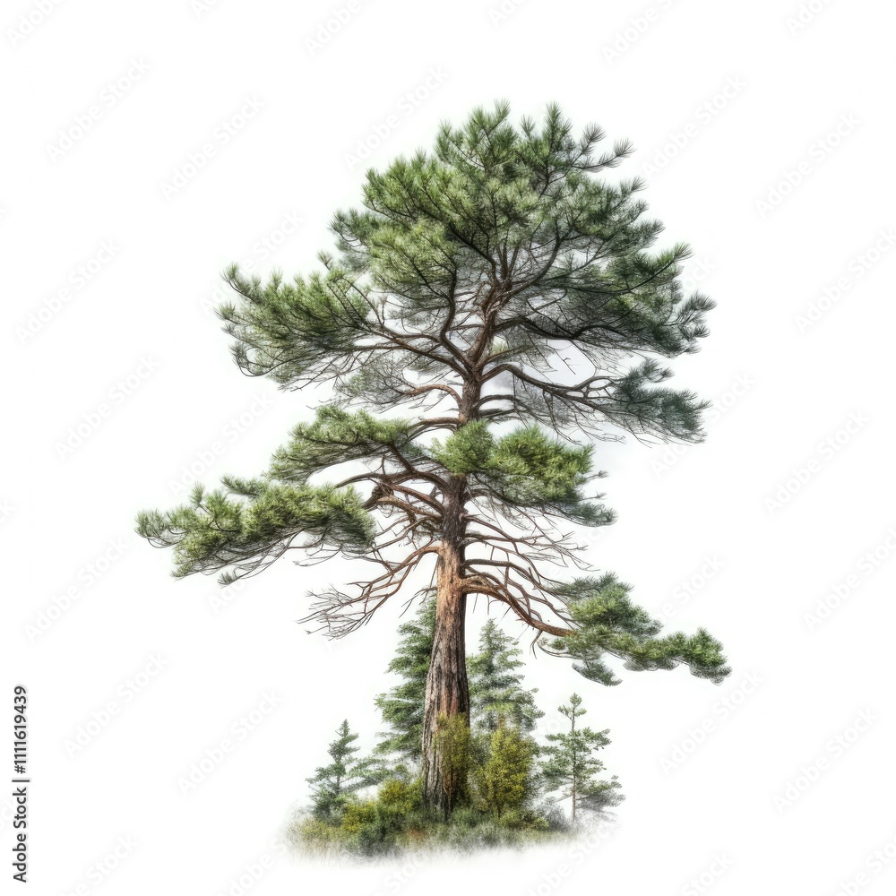 Majestic pine tree isolated on white. Majestic pine tree isolated on white.