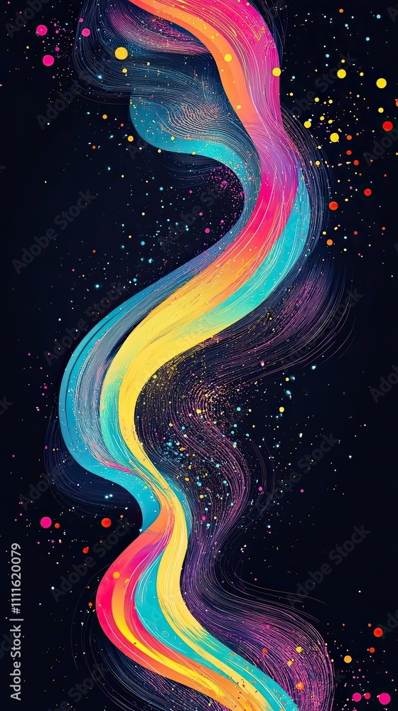 Abstract Colorful Swirls with Bright Splashes of Paint Abstract Colorful Swirls with Bright Splashes of Paint