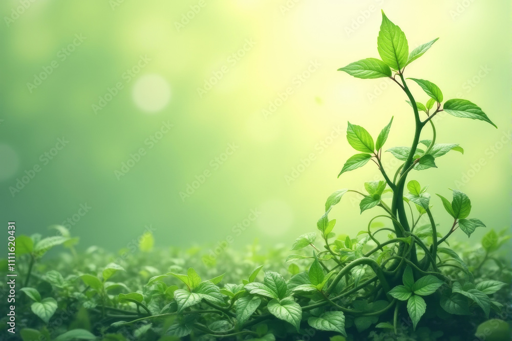 Illustration of young plants emerging from the earth Illustration of young plants emerging from the earth