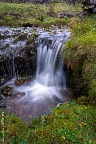 Small water cascade in countryside