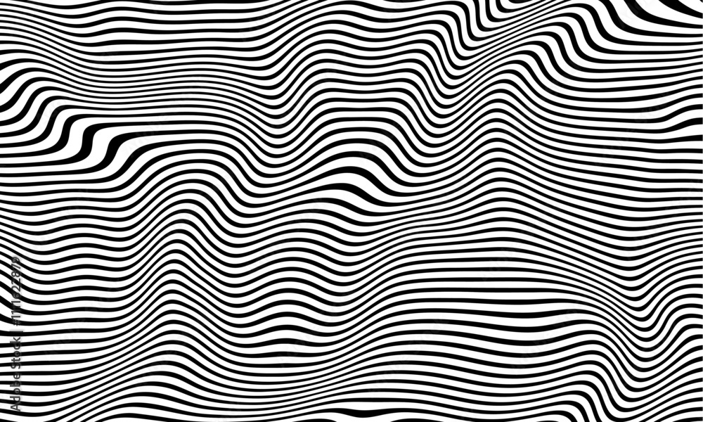 A black and white abstract pattern with curved lines. Abstract pattern. Texture with wavy curves. Abstract psychedelic stripes image. A black and white abstract pattern with curved lines. Abstract pattern. Texture with wavy curves. Abstract psychedelic stripes image.