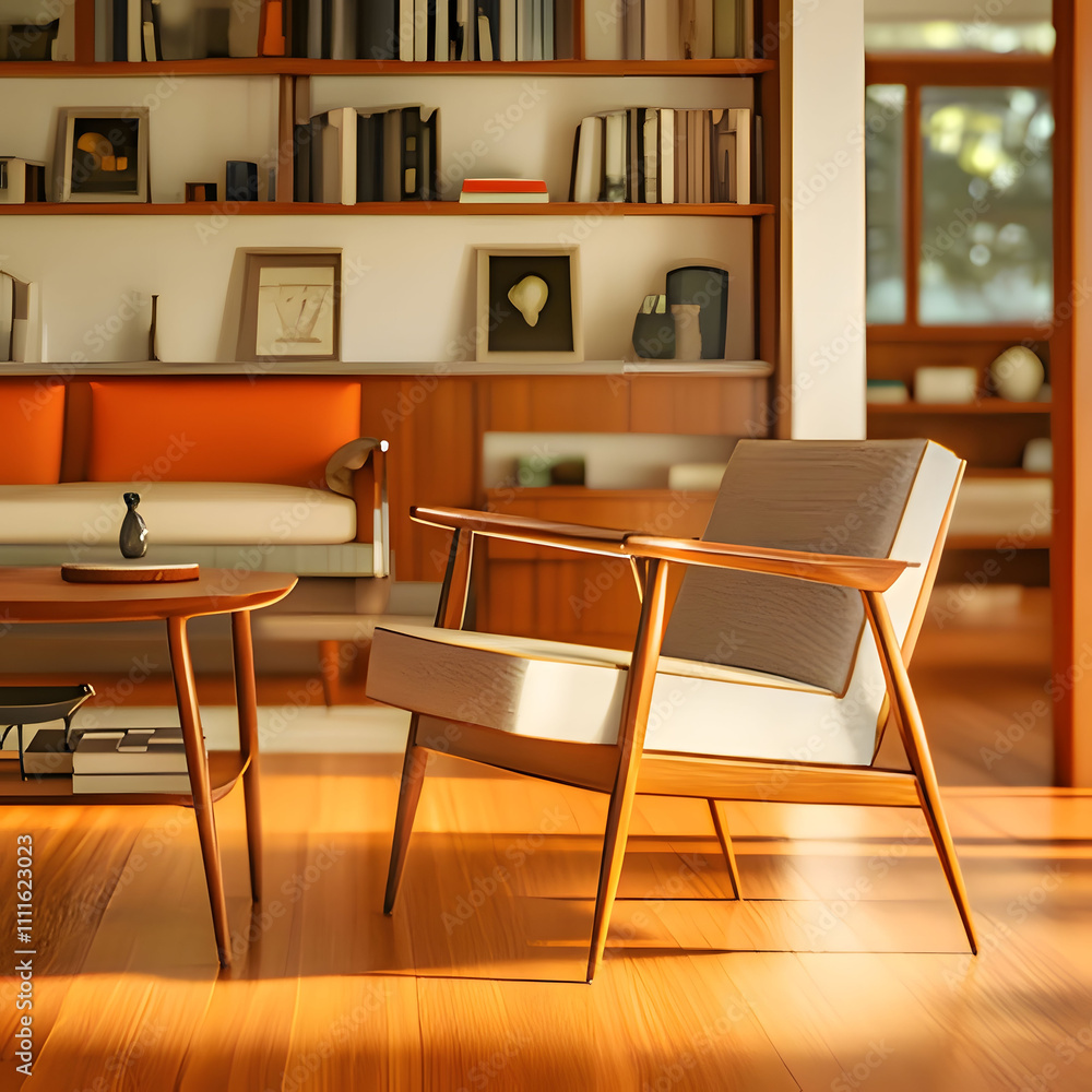 a living room with a couch and a coffee table. Generative AI a living room with a couch and a coffee table. Generative AI