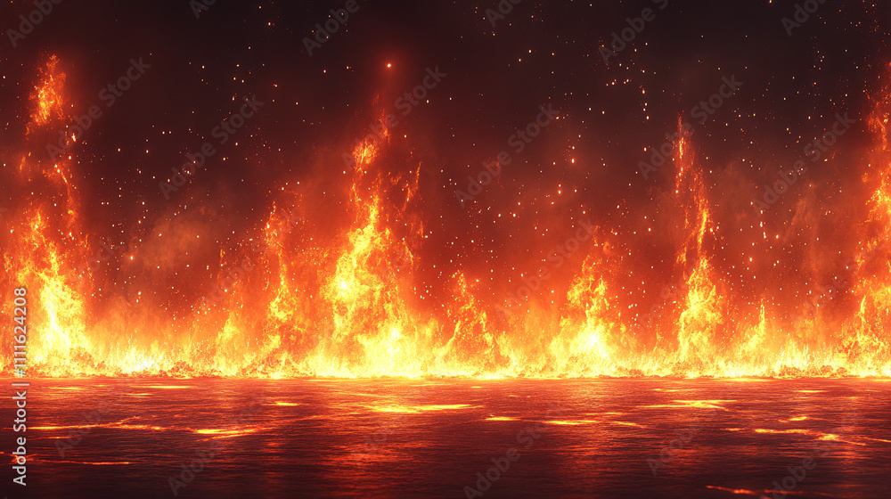 A vibrant display of flames flickering against a dark background, creating a dramatic and intense atmosphere. A vibrant display of flames flickering against a dark background, creating a dramatic and intense atmosphere.