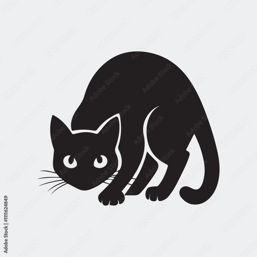 A Cat silhouette vector art illustration isolated on a white background A Cat silhouette vector art illustration isolated on a white background
