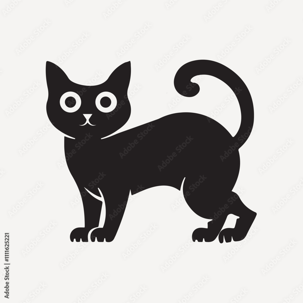 A Cat silhouette vector art illustration isolated on a white background A Cat silhouette vector art illustration isolated on a white background