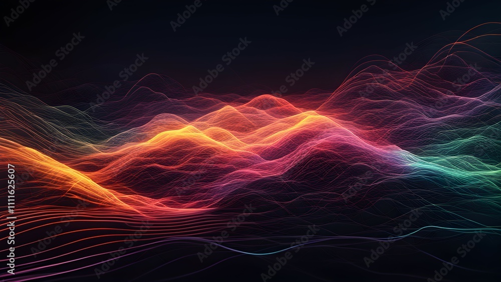 Abstract waves of vibrant colors creating a dynamic visual experience. Abstract waves of vibrant colors creating a dynamic visual experience.