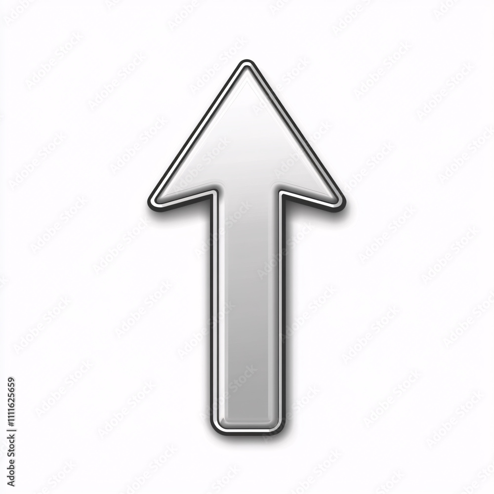 A simple silver arrow icon pointing upwards, symbolizing direction, progress, or navigation. A simple silver arrow icon pointing upwards, symbolizing direction, progress, or navigation.