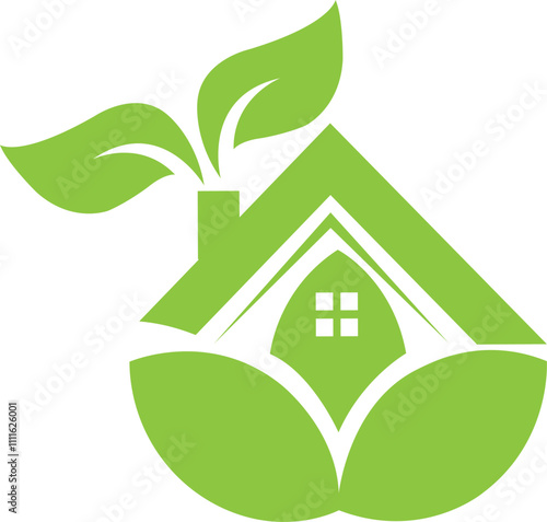 Set of Eco City and Green City logo design city greening logo design inspiration with tall buildings Green city logo design. Building with leaf icon for nature real estate concept