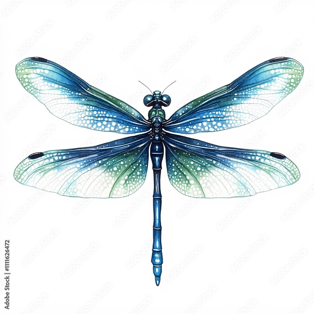 A vibrant blue and green dragonfly with intricate wings, showcasing its delicate structure and beautiful coloration. A vibrant blue and green dragonfly with intricate wings, showcasing its delicate structure and beautiful coloration.