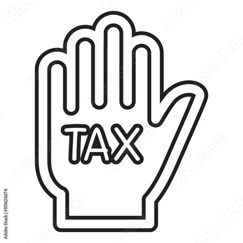 Income tax icon in line style