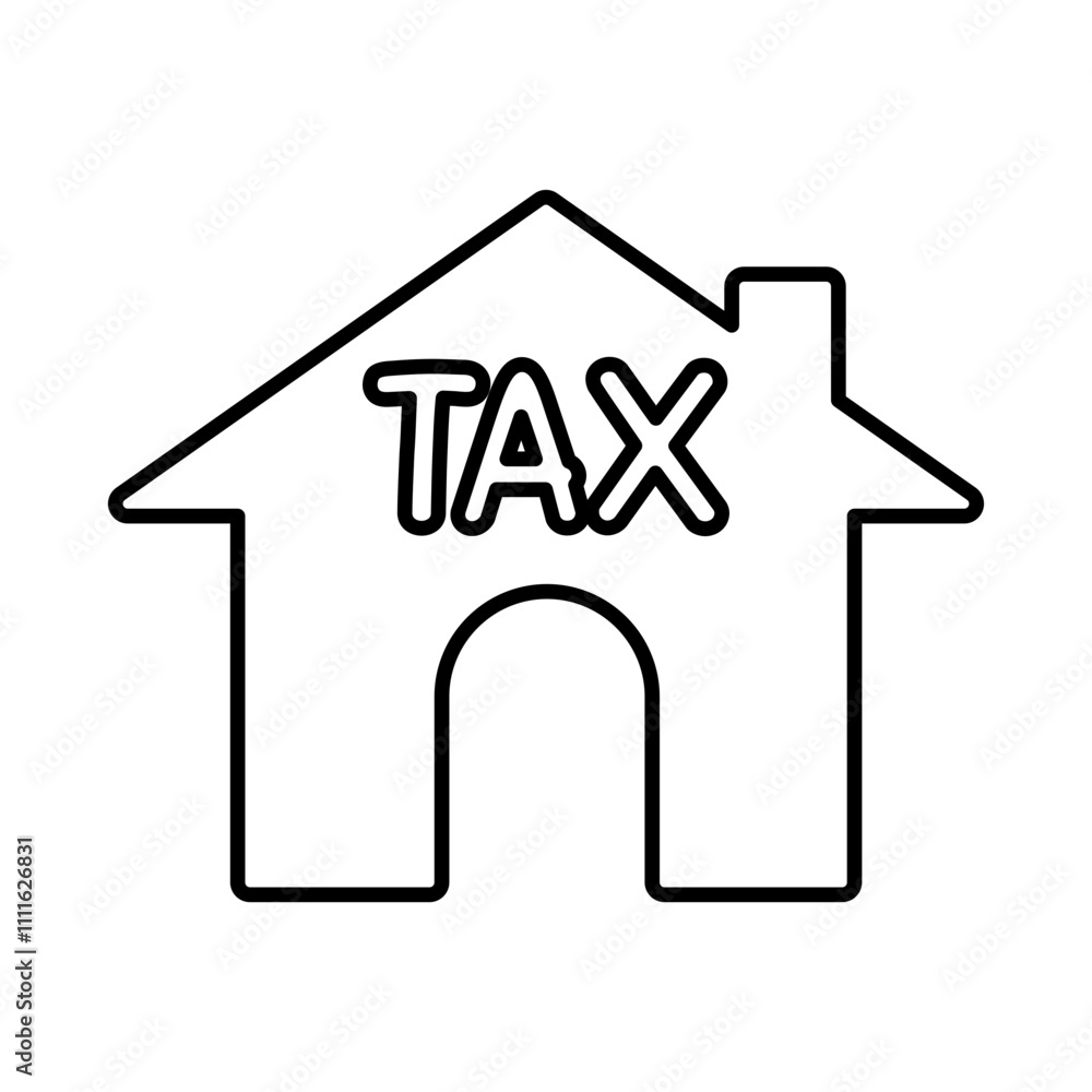 Building tax icon in line style Building tax icon in line style