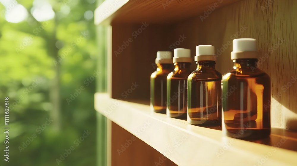 Medicine bottles neatly arranged on a wooden shelf, symbolizing the importance of organization and care in healthcare management. Medicine bottles neatly arranged on a wooden shelf, symbolizing the importance of organization and care in healthcare management.