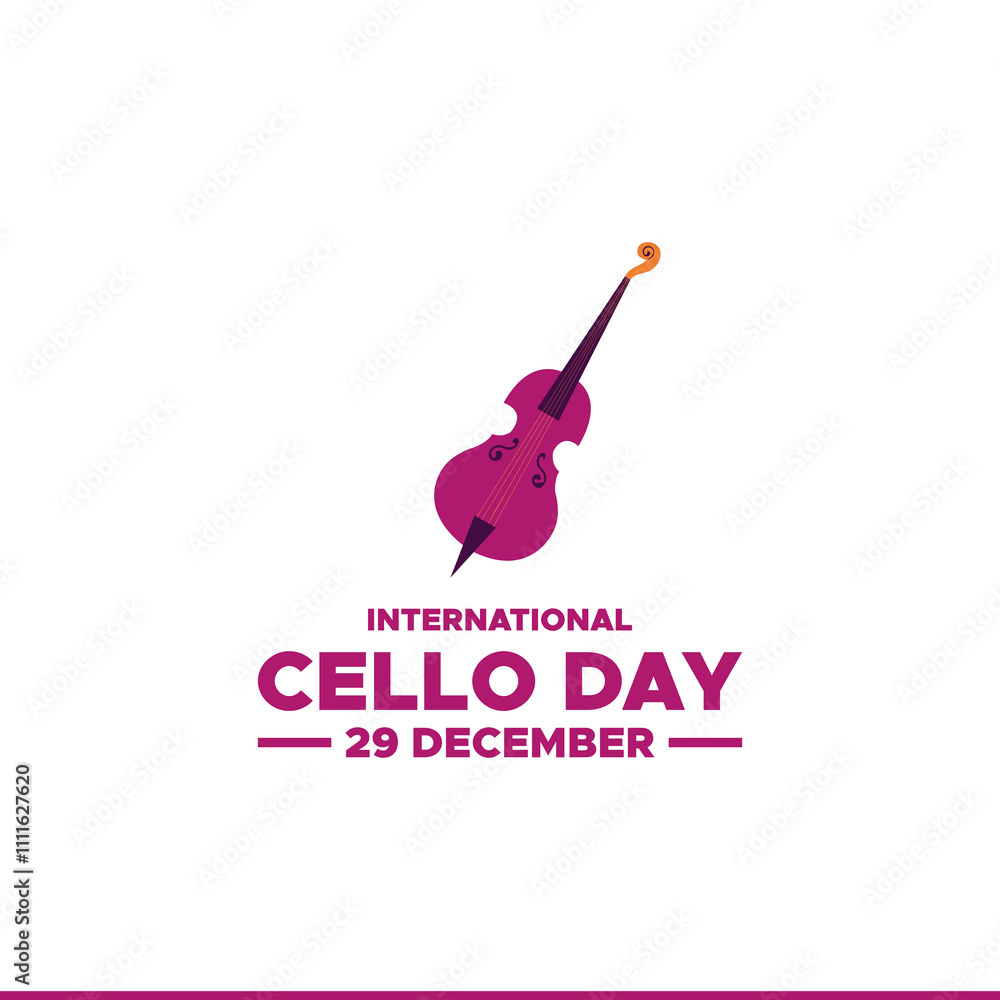 International Cello Day on December 29, Vector graphic of international Cello day . flat design. Line art design. flyer design. flat illustration. Banner design. December . International Cello Day on December 29, Vector graphic of international Cello day . flat design. Line art design. flyer design. flat illustration. Banner design. December .