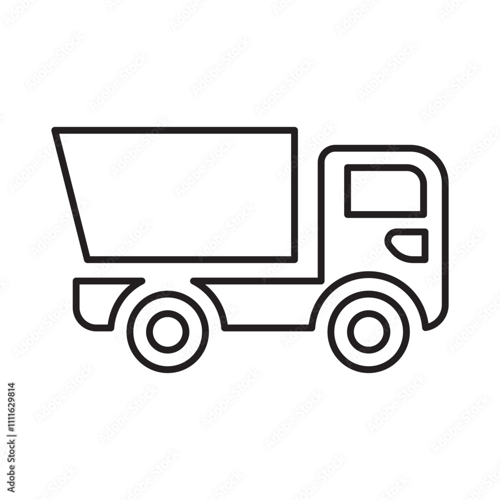 Dumper truck icon in line style Dumper truck icon in line style