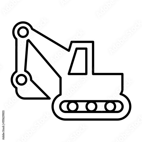 Backhoe icon in line style