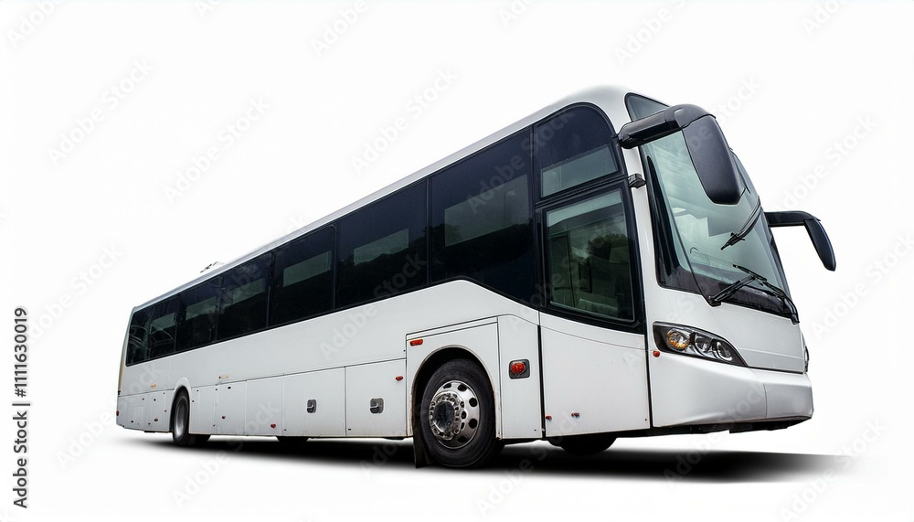 Coach bus transportation on isolated white background Coach bus transportation on isolated white background